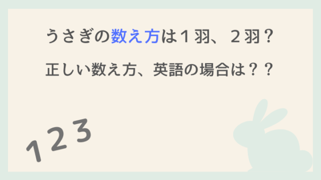 うさぎの正しい数え方 英語での数え方について あんこのお家